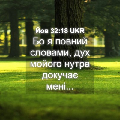 Picture 04 - Йов 32:18 UKR - Бо я повний словами, дух - Bible Verse Picture
