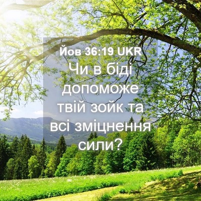 Picture 04 - Йов 36:19 UKR - Чи в біді допоможе твій - Bible Verse Picture