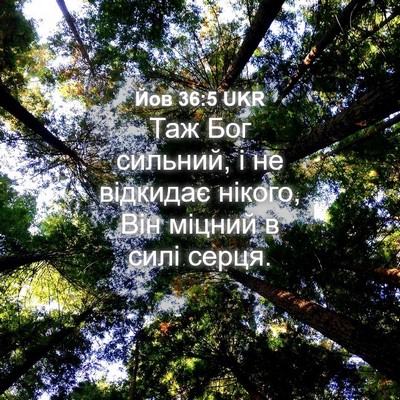 Picture 04 - Йов 36:5 UKR - Таж Бог сильний, і не - Bible Verse Picture