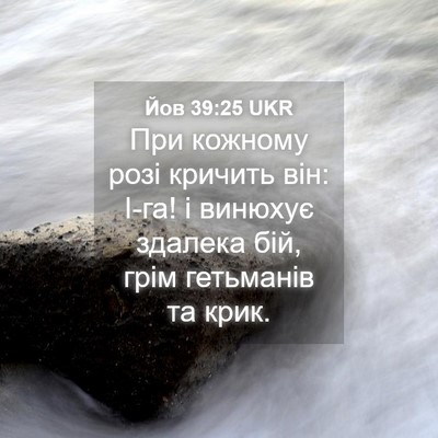 Picture 04 - Йов 39:25 UKR - При кожному розі кричить - Bible Verse Picture