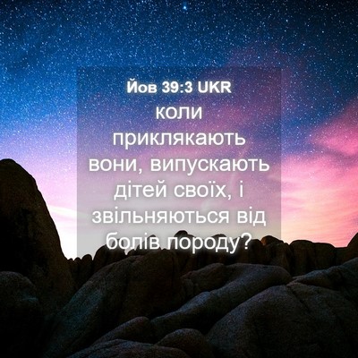 Picture 04 - Йов 39:3 UKR - коли приклякають вони, - Bible Verse Picture