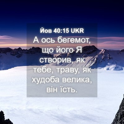 Picture 04 - Йов 40:15 UKR - А ось бегемот, що його Я - Bible Verse Picture