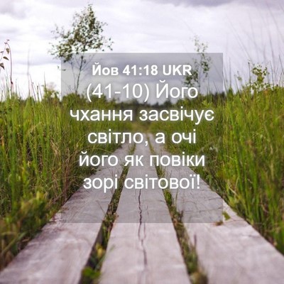 Picture 04 - Йов 41:18 UKR - (41-10) Його чхання засвічує - Bible Verse Picture