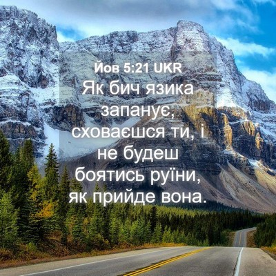 Picture 04 - Йов 5:21 UKR - Як бич язика запанує, - Bible Verse Picture