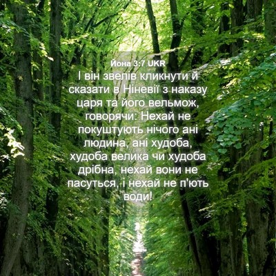 Picture 04 - Йона 3:7 UKR - І він звелів кликнути й - Bible Verse Picture