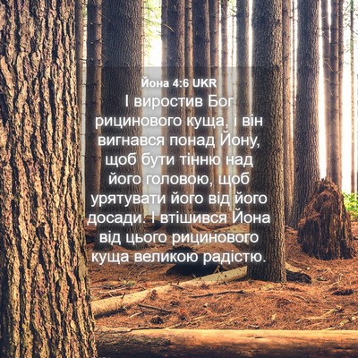 Picture 04 - Йона 4:6 UKR - І виростив Бог рицинового - Bible Verse Picture