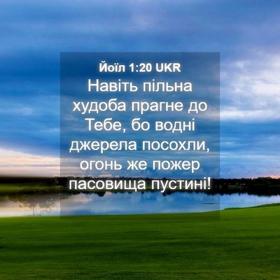 Picture 04 - Йоїл 1:20 UKR - Навіть пільна худоба - Bible Verse Picture