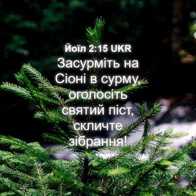 Picture 04 - Йоїл 2:15 UKR - Засурміть на Сіоні в сурму, - Bible Verse Picture
