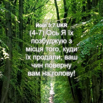 Picture 04 - Йоїл 3:7 UKR - (4-7) Ось Я їх позбуджую з - Bible Verse Picture