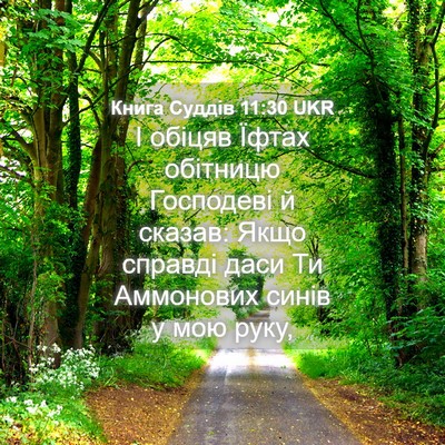 Picture 04 - Книга Суддів 11:30 UKR - І обіцяв Їфтах обітницю - Bible Verse Picture