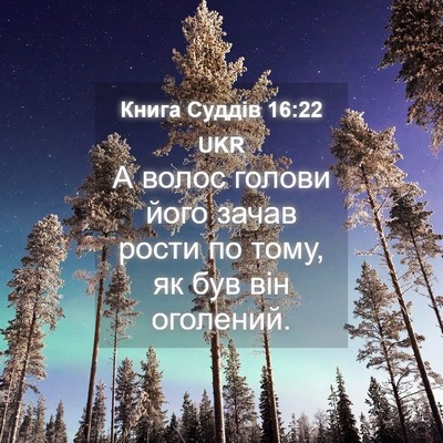 Picture 04 - Книга Суддів 16:22 UKR - А волос голови його зачав - Bible Verse Picture
