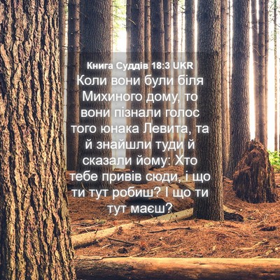 Picture 04 - Книга Суддів 18:3 UKR - Коли вони були біля - Bible Verse Picture
