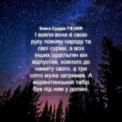 Picture 04 - Книга Суддів 7:8 UKR - І взяли вони в свою руку - Bible Verse Picture