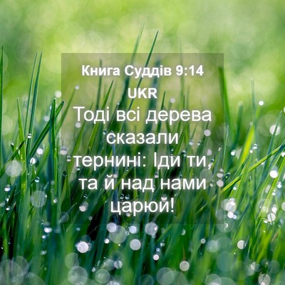 Picture 04 - Книга Суддів 9:14 UKR - Тоді всі дерева сказали - Bible Verse Picture