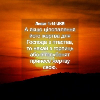 Picture 04 - Левит 1:14 UKR - А якщо цілопалення його - Bible Verse Picture