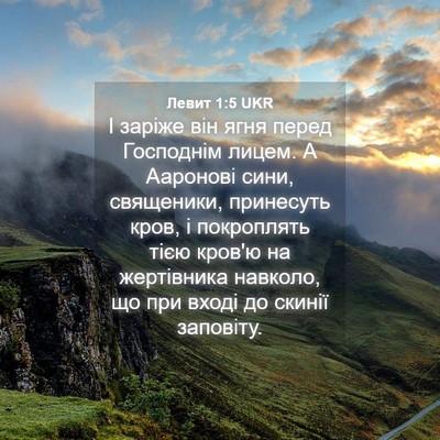 Picture 04 - Левит 1:5 UKR - І заріже він ягня перед - Bible Verse Picture
