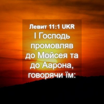 Picture 04 - Левит 11:1 UKR - І Господь промовляв до - Bible Verse Picture
