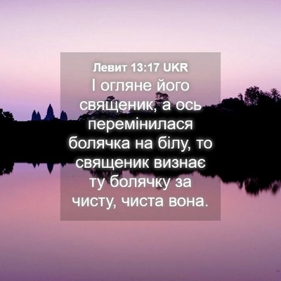 Picture 04 - Левит 13:17 UKR - І огляне його священик, а - Bible Verse Picture