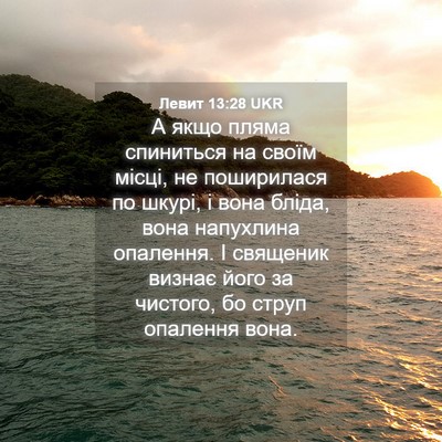 Picture 04 - Левит 13:28 UKR - А якщо пляма спиниться на - Bible Verse Picture