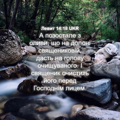Picture 04 - Левит 14:18 UKR - А позостале з оливи, що на - Bible Verse Picture