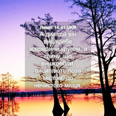 Picture 04 - Левит 14:41 UKR - А дім той він вишкребе - Bible Verse Picture