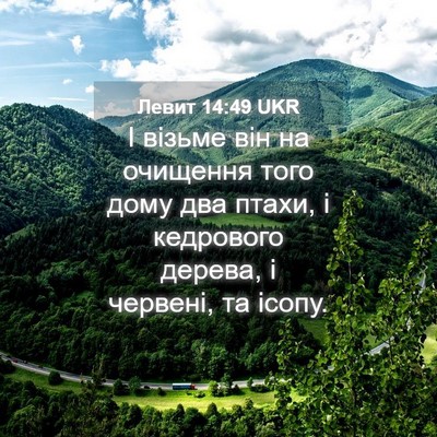 Picture 04 - Левит 14:49 UKR - І візьме він на очищення - Bible Verse Picture