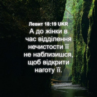 Picture 04 - Левит 18:19 UKR - А до жінки в час відділення - Bible Verse Picture