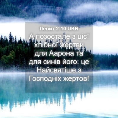 Picture 04 - Левит 2:10 UKR - А позостале з цієї хлібної - Bible Verse Picture