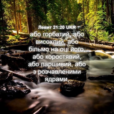 Picture 04 - Левит 21:20 UKR - або горбатий, або висохлий, - Bible Verse Picture