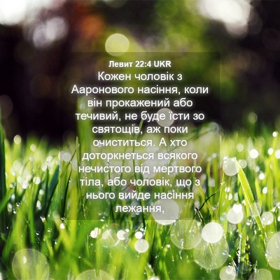 Picture 04 - Левит 22:4 UKR - Кожен чоловік з Ааронового - Bible Verse Picture