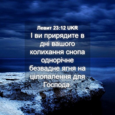 Picture 04 - Левит 23:12 UKR - І ви прирядите в дні вашого - Bible Verse Picture