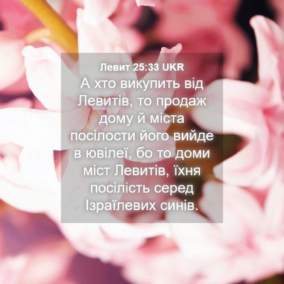 Picture 04 - Левит 25:33 UKR - А хто викупить від Левитів, - Bible Verse Picture