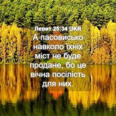 Picture 04 - Левит 25:34 UKR - А пасовисько навколо їхніх - Bible Verse Picture