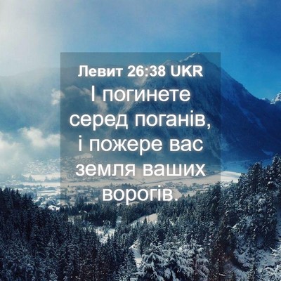 Picture 04 - Левит 26:38 UKR - І погинете серед поганів, і - Bible Verse Picture