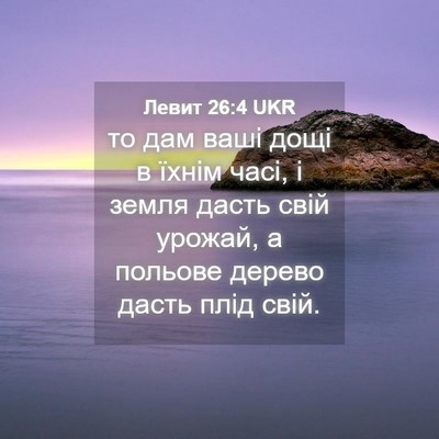 Picture 04 - Левит 26:4 UKR - то дам ваші дощі в їхнім - Bible Verse Picture