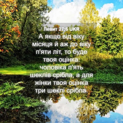 Picture 04 - Левит 27:6 UKR - А якщо від віку місяця й аж - Bible Verse Picture