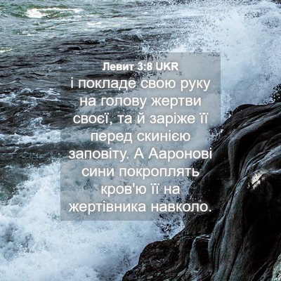 Picture 04 - Левит 3:8 UKR - і покладе свою руку на - Bible Verse Picture