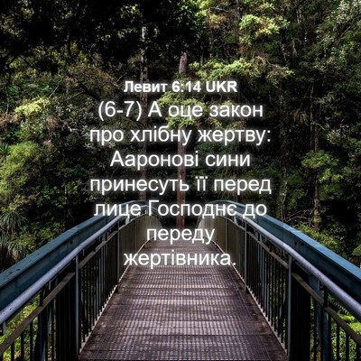 Picture 04 - Левит 6:14 UKR - (6-7) А оце закон про хлібну - Bible Verse Picture