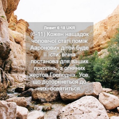 Picture 04 - Левит 6:18 UKR - (6-11) Кожен нащадок - Bible Verse Picture