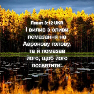 Picture 04 - Левит 8:12 UKR - І вилив з оливи помазання - Bible Verse Picture