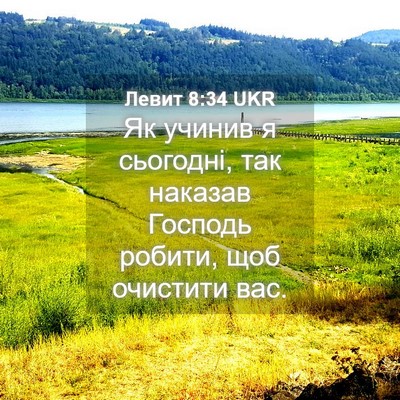 Picture 04 - Левит 8:34 UKR - Як учинив я сьогодні, так - Bible Verse Picture