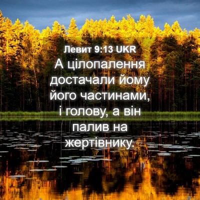 Picture 04 - Левит 9:13 UKR - А цілопалення достачали - Bible Verse Picture