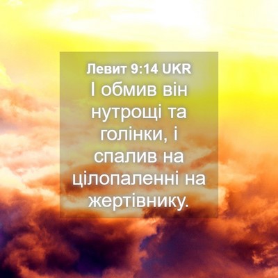 Picture 04 - Левит 9:14 UKR - І обмив він нутрощі та - Bible Verse Picture