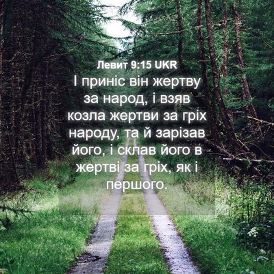 Picture 04 - Левит 9:15 UKR - І приніс він жертву за - Bible Verse Picture