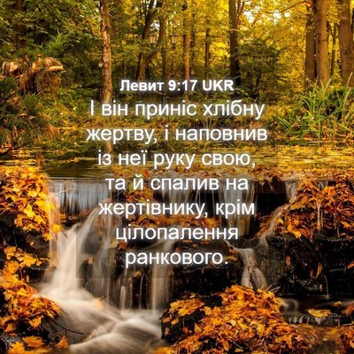 Picture 04 - Левит 9:17 UKR - І він приніс хлібну жертву, - Bible Verse Picture