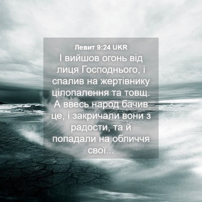 Picture 04 - Левит 9:24 UKR - І вийшов огонь від лиця - Bible Verse Picture