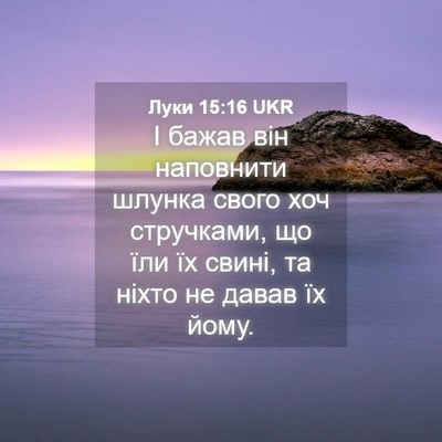 Picture 04 - Луки 15:16 UKR - І бажав він наповнити - Bible Verse Picture