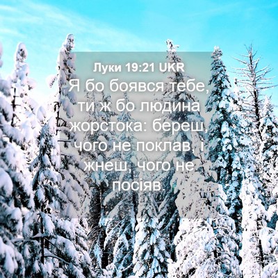 Picture 04 - Луки 19:21 UKR - Я бо боявся тебе, ти ж бо - Bible Verse Picture