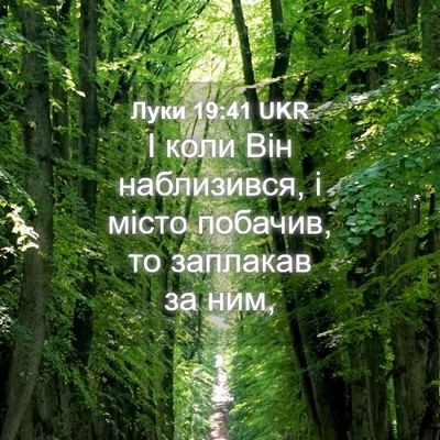 Picture 04 - Луки 19:41 UKR - І коли Він наблизився, і - Bible Verse Picture
