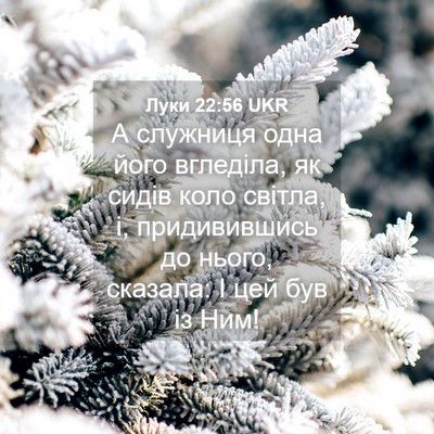 Picture 04 - Луки 22:56 UKR - А служниця одна його - Bible Verse Picture